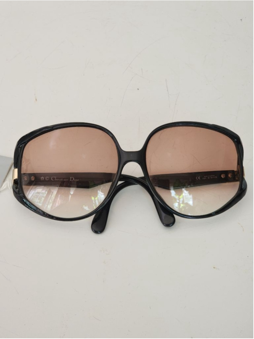 CHRISTIAN DIOR NWT 2320 Vintage Black & Gold Oversized Gradient Sunglasses 64 mm - Picture 11 of 13